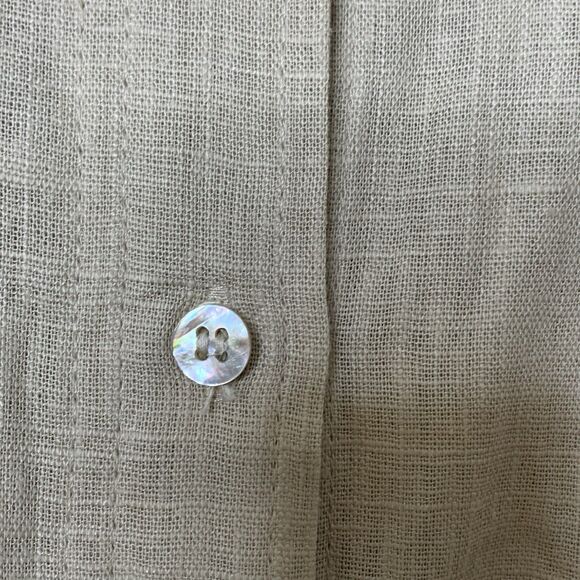 Zara Oversized Linen Blend Shirt Womens Medium Long Sleeve Beige Button Down Top - Picture 10 of 12